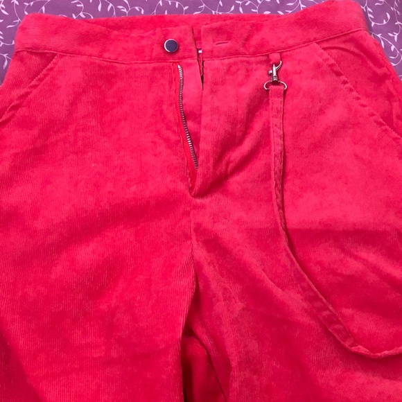 CORDUROY PINK BAGGY HIGH WAIST PANTS - Picture 7 of 9